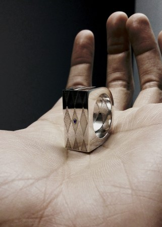 'Jester', 2014 sterling silver, sapphire commissioned ring