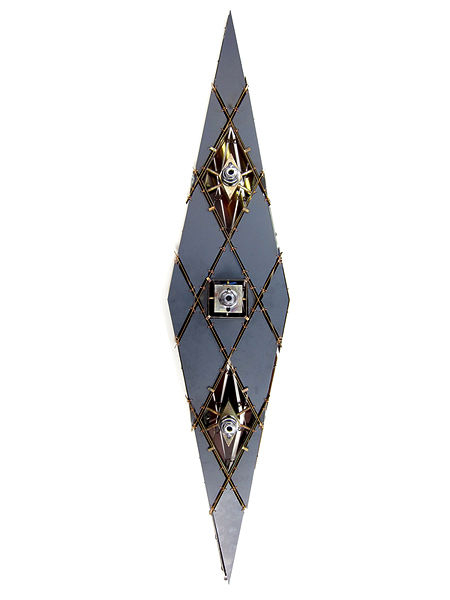 Ambitious Soul chandelier 125 x 45 x 40 cm brass, steel, Plexiglass, polyurethane resin, mirror, cut crystal